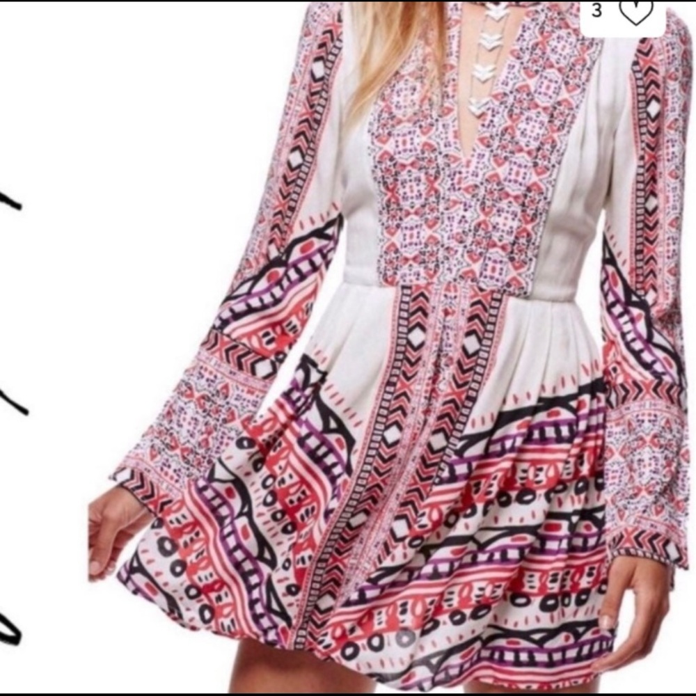 Free People boho print swing dress
